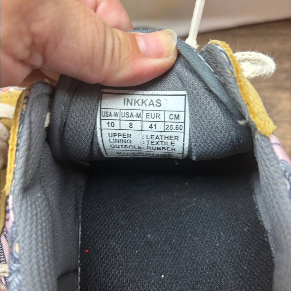 inkkas Multicolor Patterned Athletic Sneakers in Gray, Pink, Yellow, Teal - Picture 8 of 8